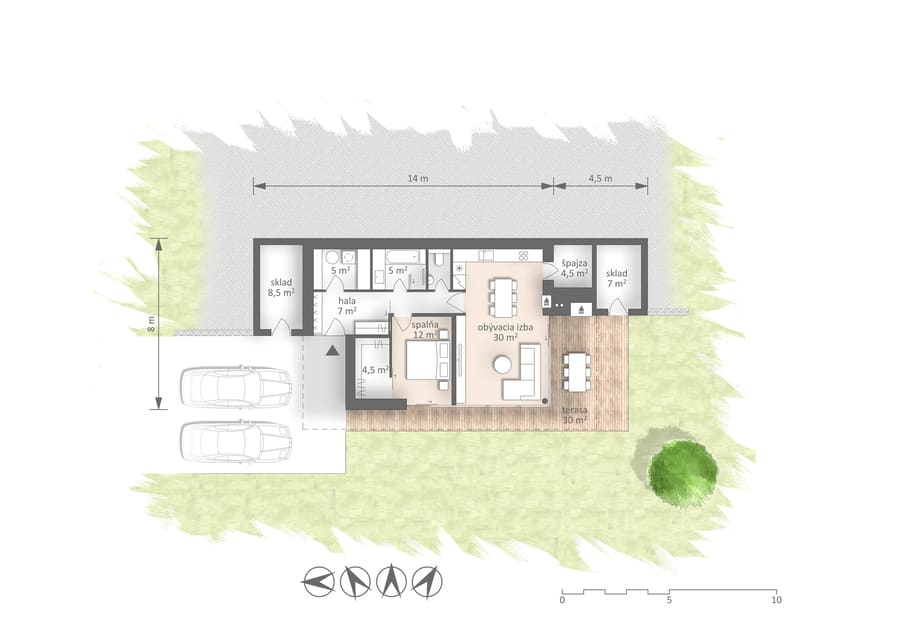 Floor plan of an underground house
