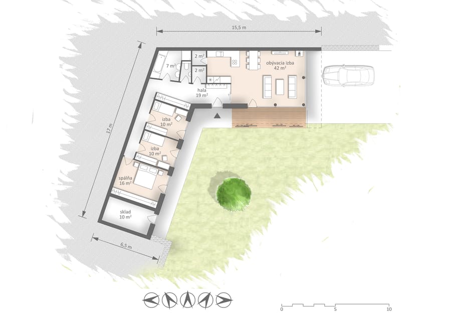 Floor plan of an underground house