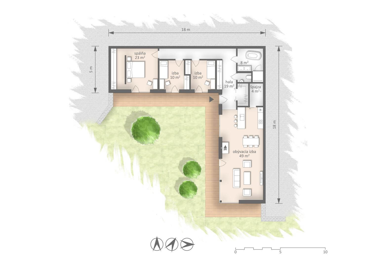 Floor plan of an underground house