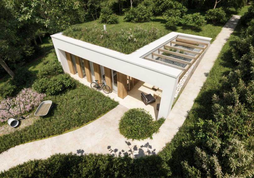 green roof, earth sheltered house, talpahouse